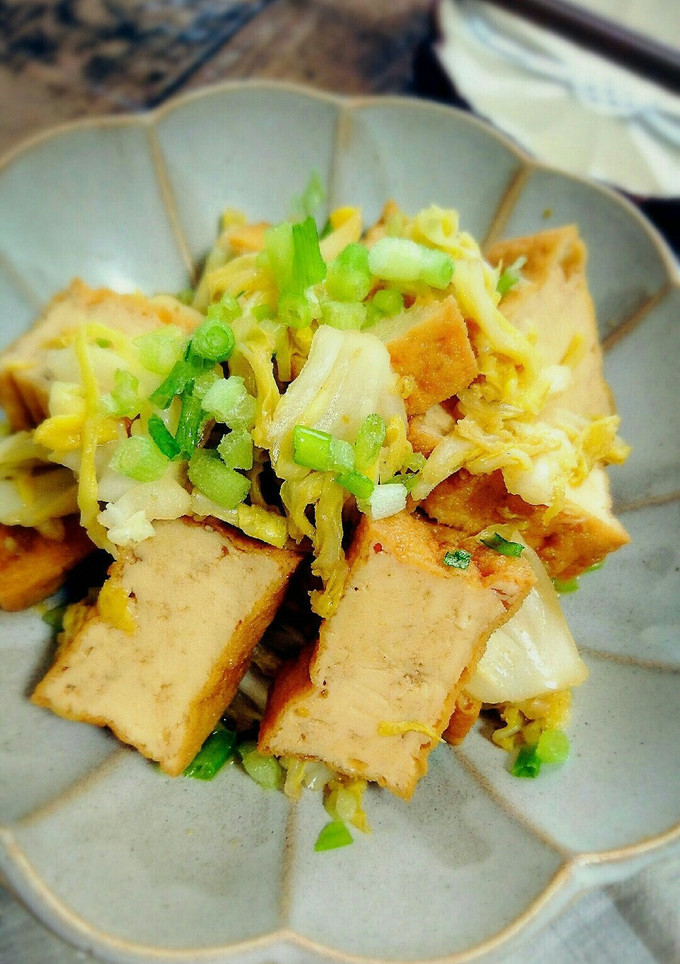 簡単！厚揚げとキャベツのゆず胡椒炒め-レシピのメイン写真
