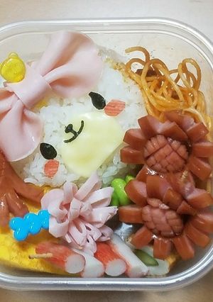 可愛いお弁当　遠足　りぼん　キャラ弁-レシピのメイン写真