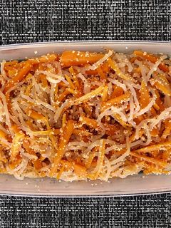 人参と糸蒟蒻と明太子の麺つゆバター炒め-レシピのメイン写真