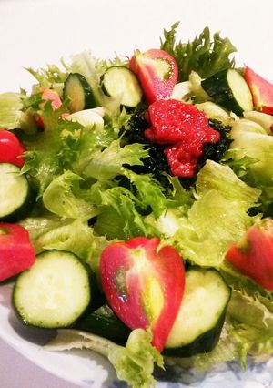 ～ごま油香る～梅あおさドレッシングサラダ-レシピのメイン写真