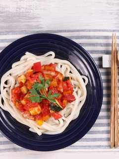 イタリアン風♪冷製トマトうどん-レシピのメイン写真