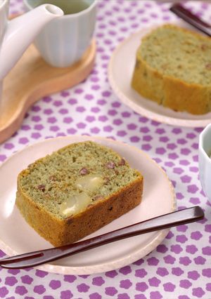 抹茶香る♪栗とあずきの和風パウンドケーキ-レシピのメイン写真