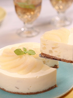 梨のコンポートで♪レアチーズケーキ-レシピのメイン写真