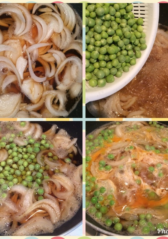えんどう豆と新玉ねぎの卵とじ-レシピのメイン写真