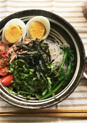 ダイエットに♡野菜たっぷりこんにゃく冷麺-レシピのメイン写真
