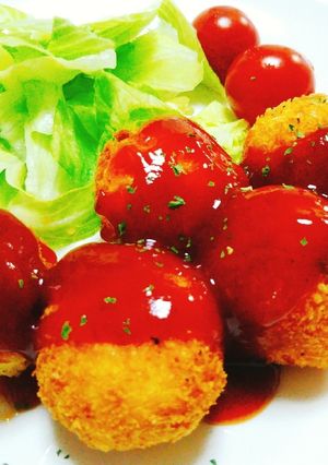 鮭フレークで☆チーズin鮭コロッケ-レシピのメイン写真