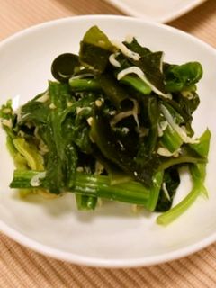 青菜とわかめ、しらすの和え物-レシピのメイン写真