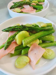 簡単!アスパラとそら豆のカレー炒め-レシピのメイン写真