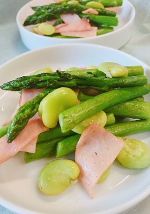 簡単！アスパラとそら豆のカレー炒め-レシピのメイン写真