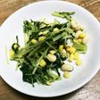 水菜&ブロッコリー、大豆、コーンのサラダ