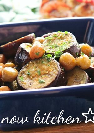 ナスとビーンズのアヒージョ風カレー炒め-レシピのメイン写真