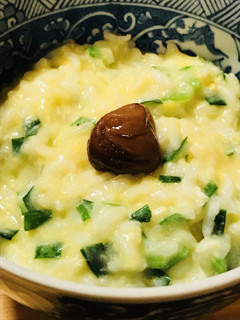 かんたんおかゆ●ニラとたまごのニラ玉子粥-レシピのメイン写真