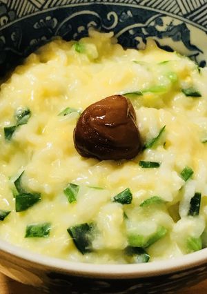 かんたんおかゆ●ニラとたまごのニラ玉子粥-レシピのメイン写真