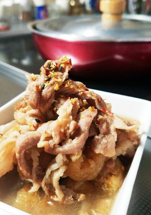 すぐに出来る！簡単！豚肉と薄あげの甘煮-レシピのメイン写真