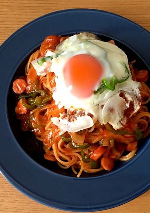 昔ながらのナポリタン 目玉焼き乗せ-レシピのメイン写真