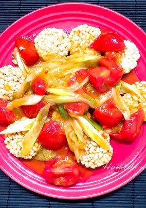 とまととねぎのもち麦おこげ-レシピのメイン写真