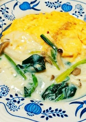ほうれん草のホワイトソース オムライス-レシピのメイン写真