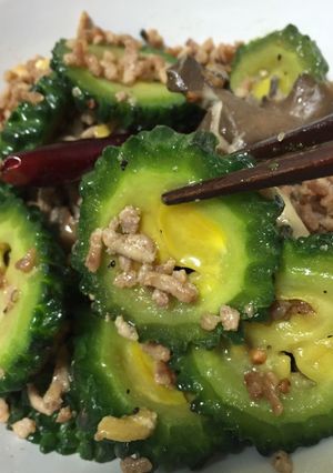 ゴーヤ、舞茸の豚挽肉炒-レシピのメイン写真