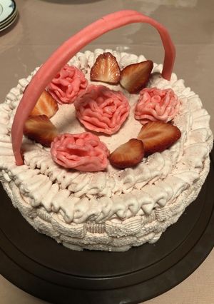 母の日のフラワーバスケットケーキ-レシピのメイン写真