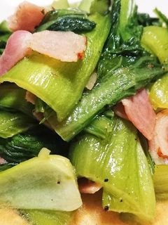 簡単!!チンゲン菜のベーコン炒め♬-レシピのメイン写真
