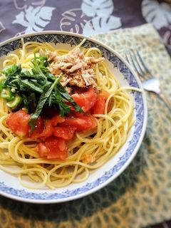 トマトとオクラとツナの冷製パスタ-レシピのメイン写真