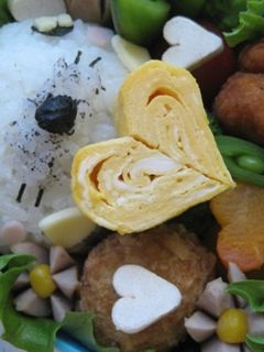 ハートの卵焼き☆キャラおかず-レシピのメイン写真
