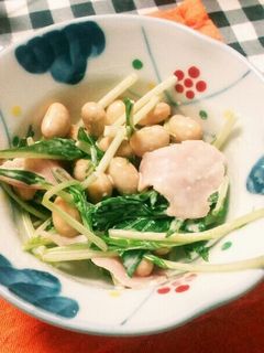水菜と大豆わさポンマヨサラダ-レシピのメイン写真