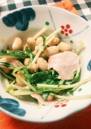 水菜と大豆わさポンマヨサラダ-レシピのメイン写真