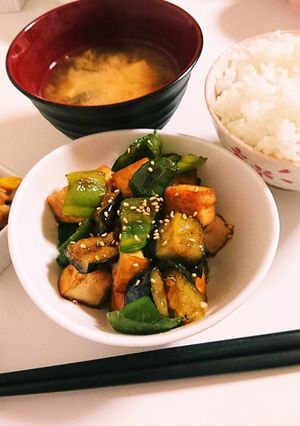 厚揚げ茄子ピーマンの甘辛照り焼き-レシピのメイン写真