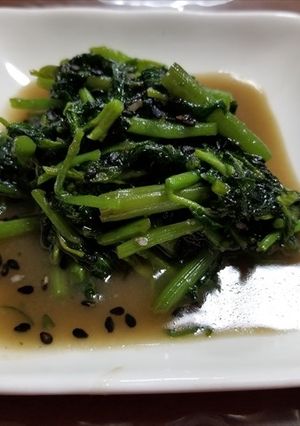 ミズとマタタビの油炒めゴマ味噌煮-レシピのメイン写真