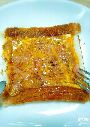 簡単朝食!!!!スクエアベーコンエッグ♪-レシピのメイン写真