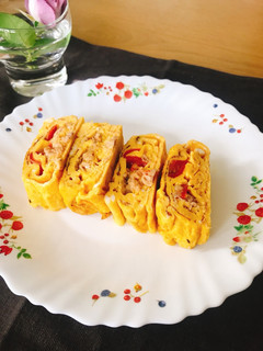 ツナとミニトマトの厚焼き玉子-レシピのメイン写真