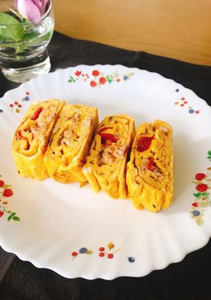 ツナとミニトマトの厚焼き玉子-レシピのメイン写真