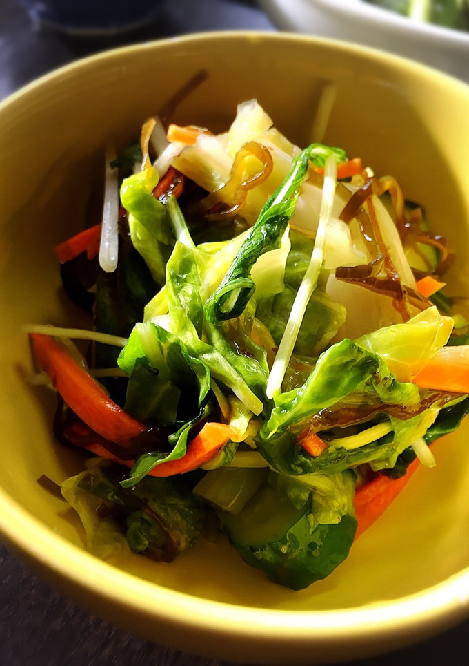 野菜とモズクと塩昆布の和え物-レシピのメイン写真