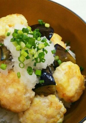 おろしポン酢で食べる鶏つくね丼-レシピのメイン写真