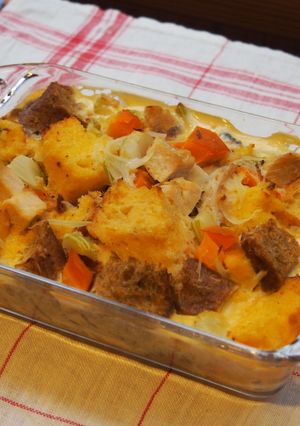 ありあわせ材料でお食事パンプディング-レシピのメイン写真