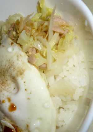カイワレ、キャベツ、目玉焼きどん♪-レシピのメイン写真