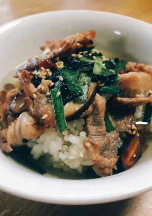 豚肉と椎茸の中華風茶漬け-レシピのメイン写真