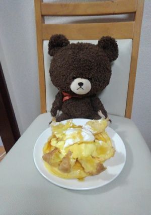 大きなツインシューをのせたパンケーキ-レシピのメイン写真