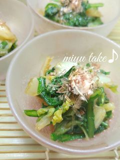 白菜と春菊の柚子胡椒ポン酢和え♪-レシピのメイン写真