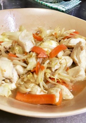 お手軽！鶏むね肉の梅肉野菜炒め-レシピのメイン写真