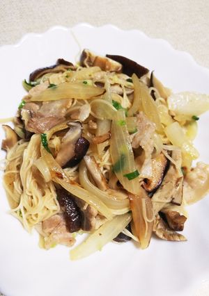 しいたけ出汁で作る♪油そうめん-レシピのメイン写真