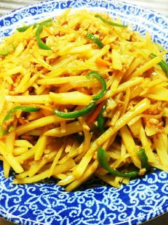 ☆シャキシャキ☆じゃがいもカレー風味炒め-レシピのメイン写真