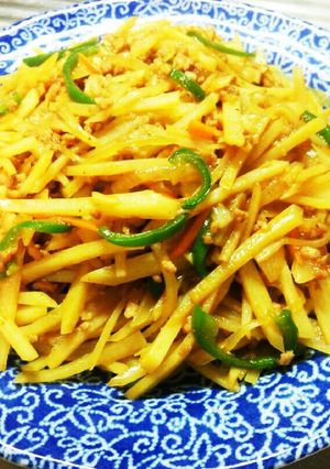 ☆シャキシャキ☆じゃがいもカレー風味炒め-レシピのメイン写真