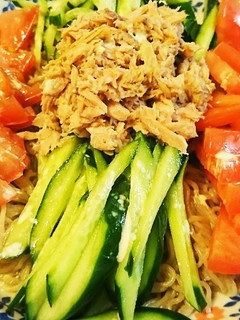 ふるる冷麺でサラダ麺-レシピのメイン写真