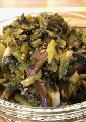 高菜と椎茸のかどや純正ごま油　濃口炒め-レシピのメイン写真