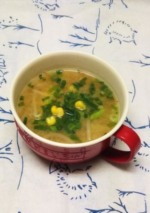 うちのお味噌汁 豚ひき肉＆もやし＆コーン-レシピのメイン写真