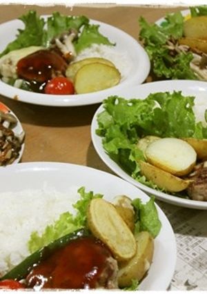 ホットプレートで時短!お手軽ハンバーグ-レシピのメイン写真