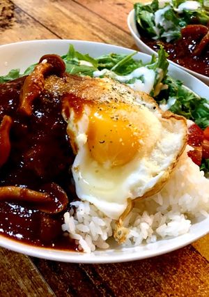 超ジューシーハンバーグのロコモコライス-レシピのメイン写真