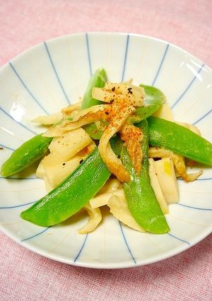 簡単！筍とスナップエンドウの味噌チーズ-レシピのメイン写真